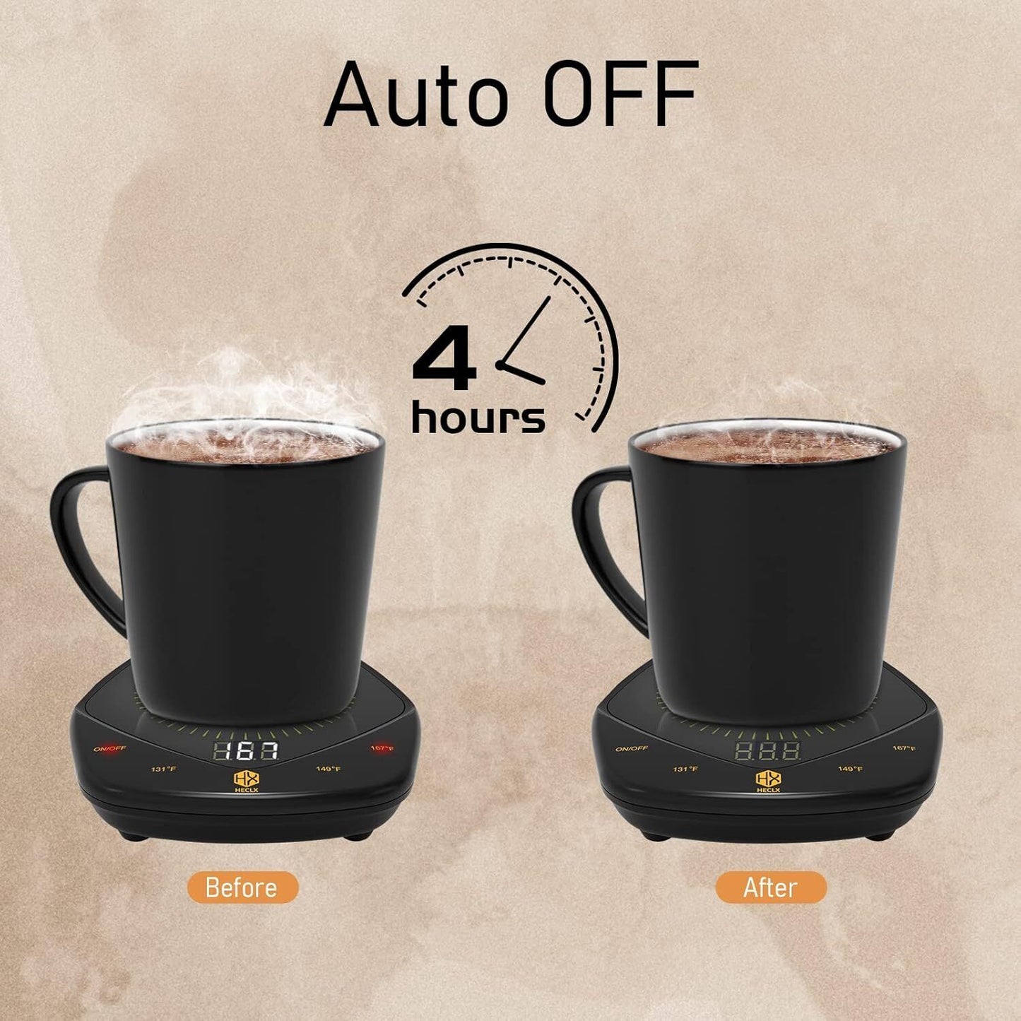 Coffee Mug Warmer with Hot Plate - Auto Shut off Self Heating Coffee Cup Warmer