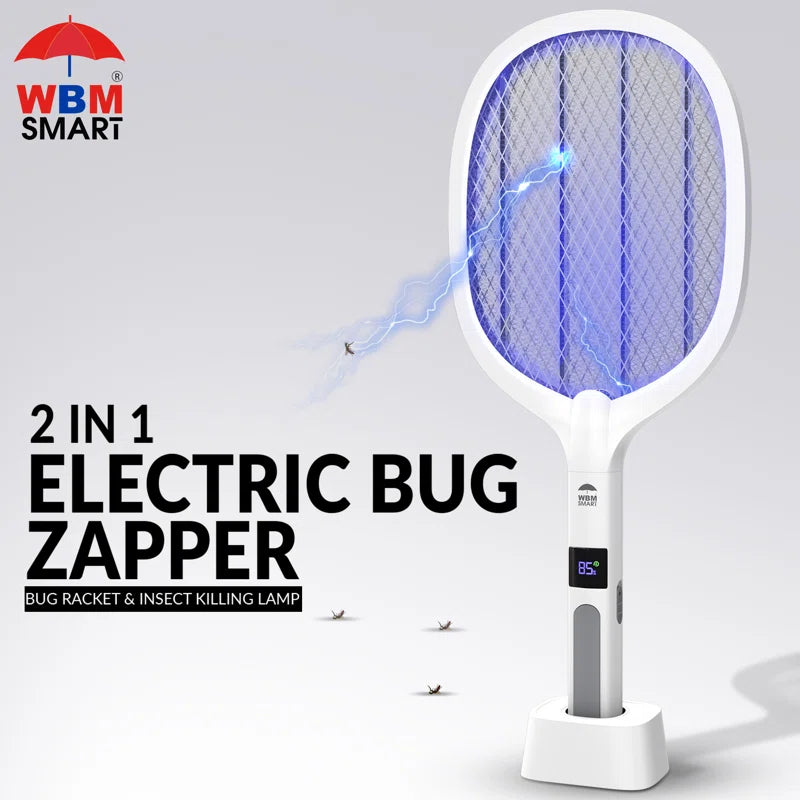 Electric Bug Zapper, Mosquitoes Trap Lamp, Instant Fly Swatter Rechargeable Racket for Indoor and Outdoor