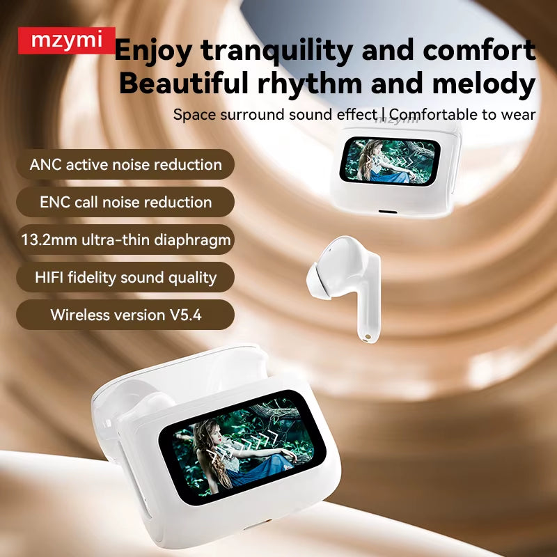 Mzymi E20 PRO ANC Wireless Earbuds Bluetooth5.4 ENC Noise Reduction Hifi Sound Stereo Earphone Touch Control Headset for XIAOMI