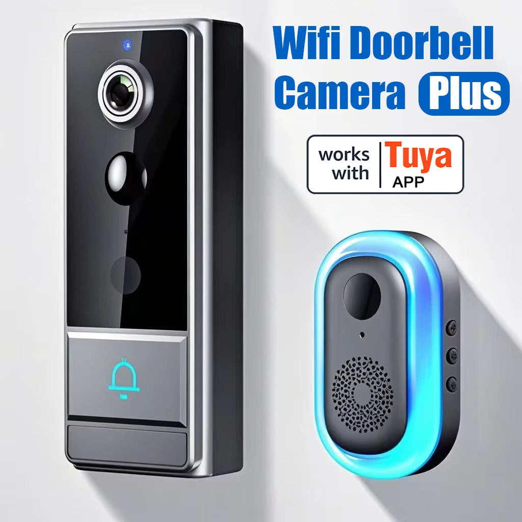 Wireless Smart Video Doorbell, Wifi Home Security Camera, Two-Way Audio, Night Vision, Battery,Home Burglar Alarm
