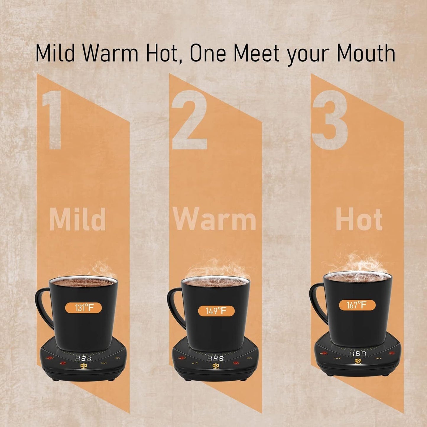 Coffee Mug Warmer with Hot Plate - Auto Shut off Self Heating Coffee Cup Warmer