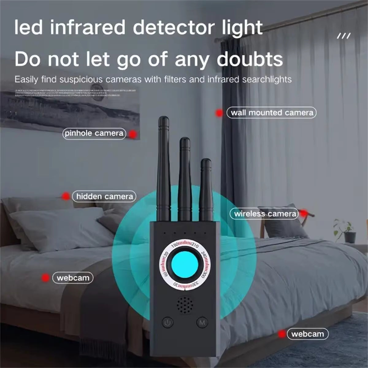 Hidden Camera Detectors Hidden Devices Detector Spy Camera Finder Hidden Camera Detector RF Signal Scanner Device Detector
