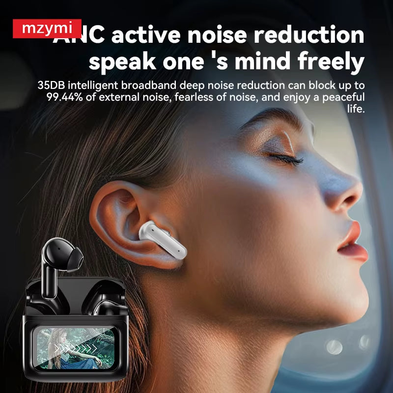 Mzymi E20 PRO ANC Wireless Earbuds Bluetooth5.4 ENC Noise Reduction Hifi Sound Stereo Earphone Touch Control Headset for XIAOMI