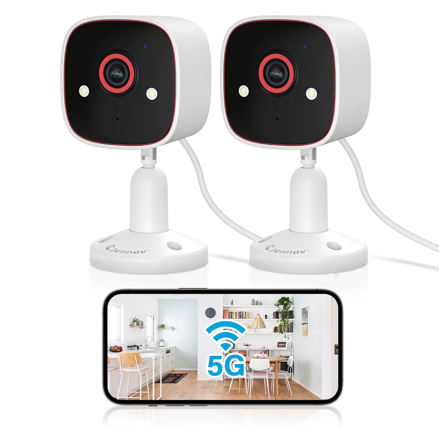 Outdoor/Indoor Security Cameras 5Ghz/2.4Ghz, 2K HD Wireless Wifi/Pet Dog Cat Baby Monitor Camera for Home Security IP66