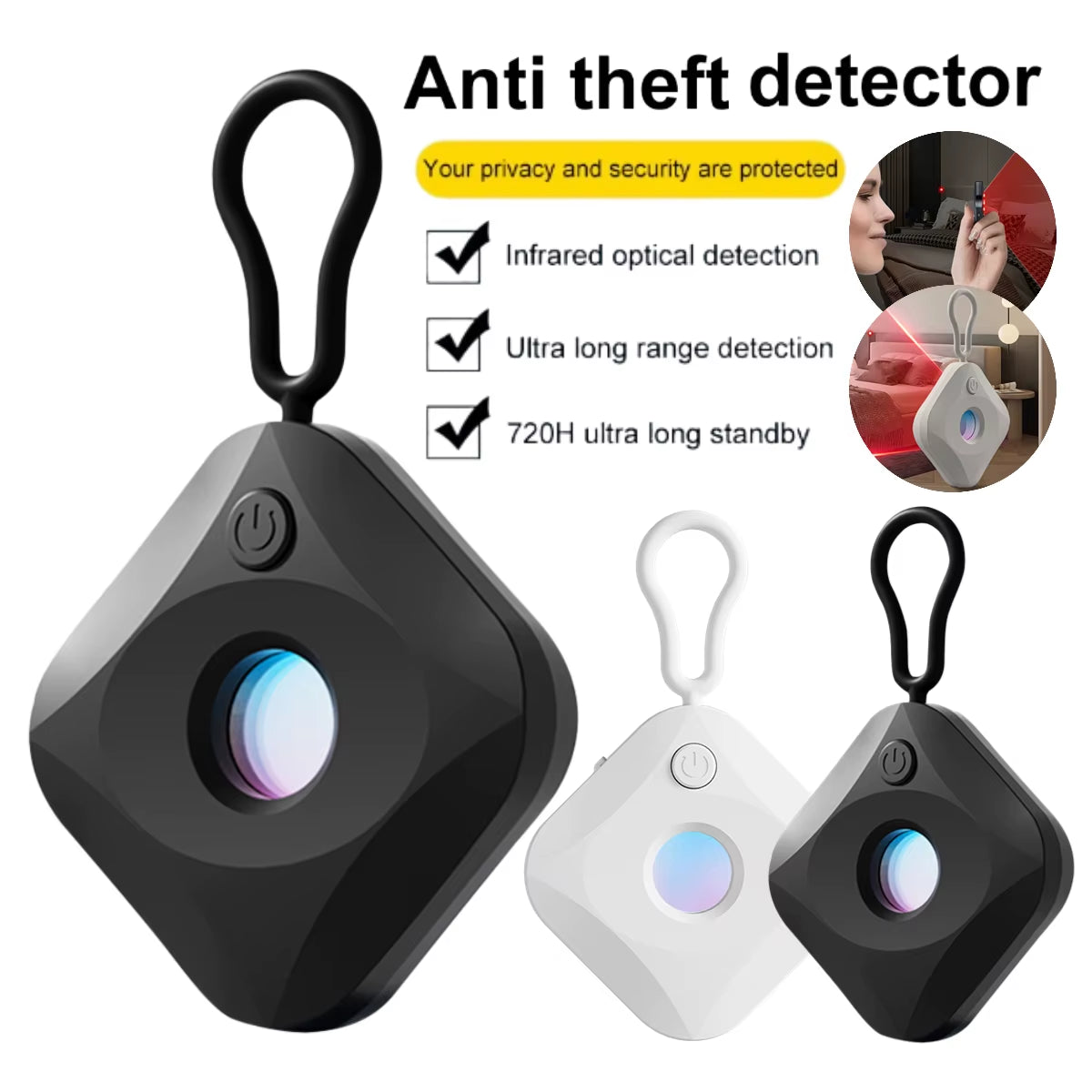Wireless anti Spy Detector Infrared Camera Finder Security Protection Anti-Peeping Hidden Devices Camera Bug Detector for Travel