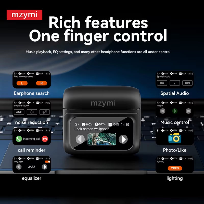Mzymi E20 PRO ANC Wireless Earbuds Bluetooth5.4 ENC Noise Reduction Hifi Sound Stereo Earphone Touch Control Headset for XIAOMI