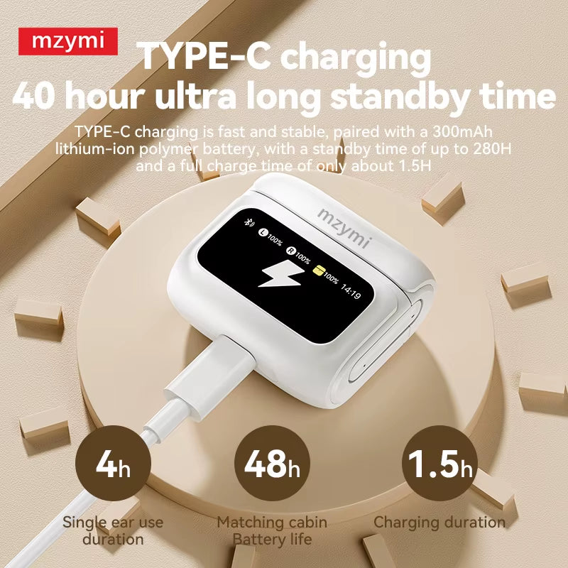 Mzymi E20 PRO ANC Wireless Earbuds Bluetooth5.4 ENC Noise Reduction Hifi Sound Stereo Earphone Touch Control Headset for XIAOMI