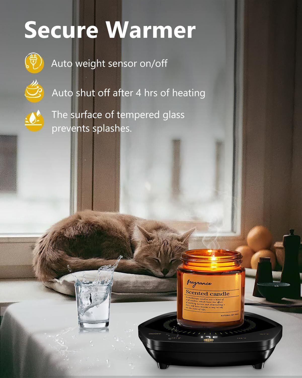 Coffee Mug Warmer with Hot Plate - Auto Shut off Self Heating Coffee Cup Warmer