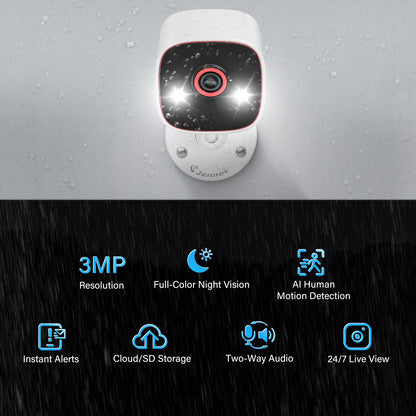 Outdoor/Indoor Security Cameras 5Ghz/2.4Ghz, 2K HD Wireless Wifi/Pet Dog Cat Baby Monitor Camera for Home Security IP66