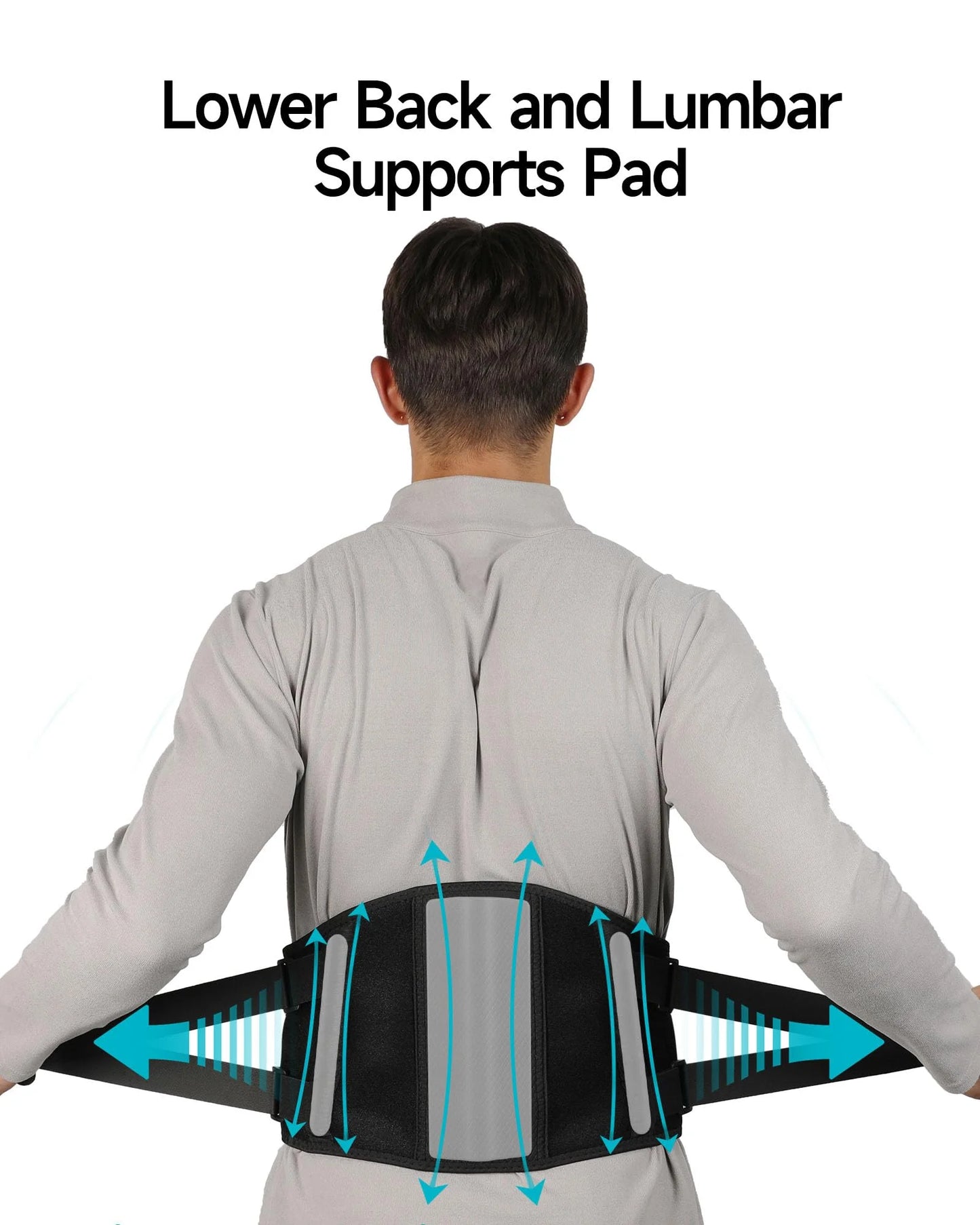 Cordless Heating Pad Lower Back Brace Massager with Heat - Rechargeable Heating Belt, 3 Heating Levels & 5 Massage Mode, Gifts, 53Inch (Black)