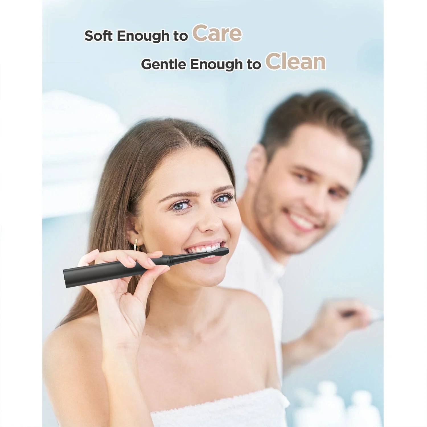 2Packs Electric Toothbrush for Adult,Sonic Toothbrushs Set with 2 Travel Case 5 Modes 8 Replaceable Heads 2 Minutes Smart Timer IPX7 Waterproof,Black & White