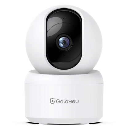 2K Indoor Security Camera, 360 Degree 2.4G Wifi Camera for Baby/Elder/Nanny with 24/7 SD Card Storage, Works with Alexa
