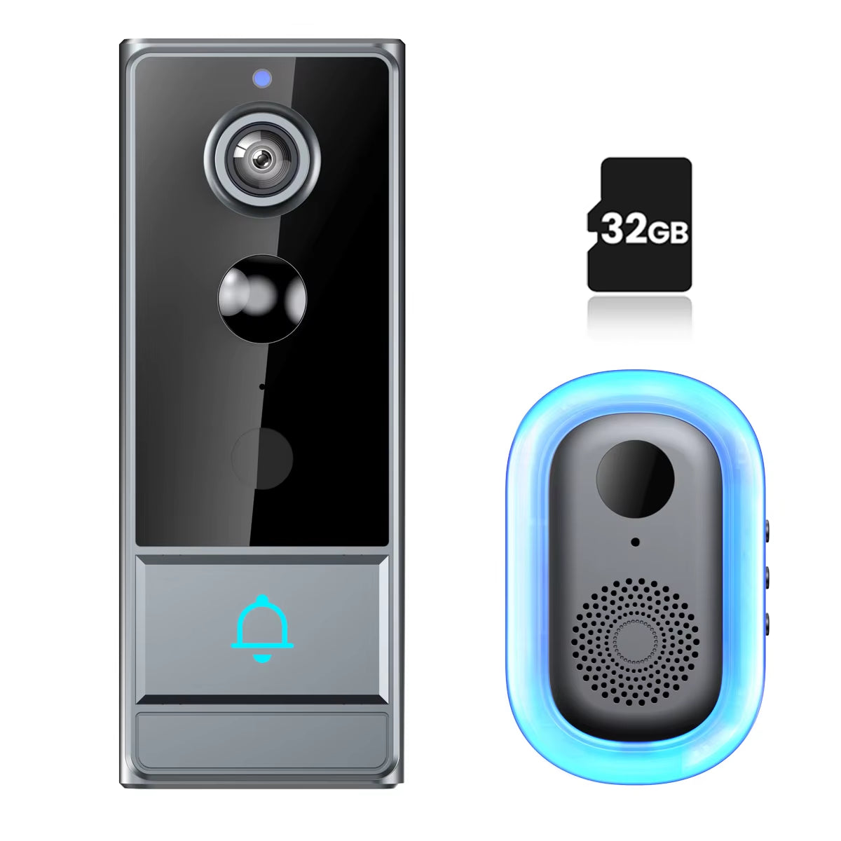 Wireless Smart Video Doorbell, Wifi Home Security Camera, Two-Way Audio, Night Vision, Battery,Home Burglar Alarm