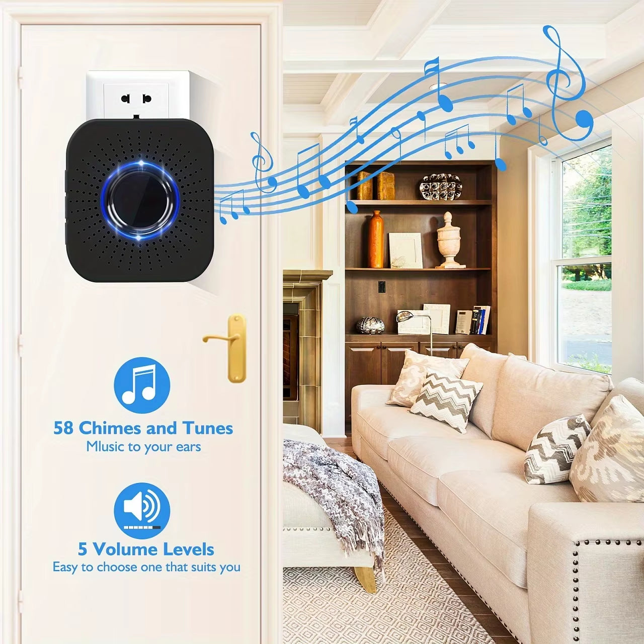Tuya Wireless Smart Video Doorbell, 2.4G Wifi Home Security Camera, 2-Way Audio, Night Vision, Battery, Secure Home Monitoring
