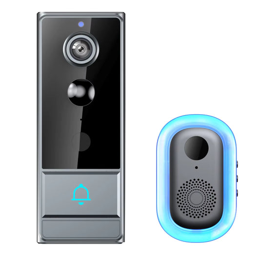 Wireless Smart Video Doorbell, Wifi Home Security Camera, Two-Way Audio, Night Vision, Battery,Home Burglar Alarm