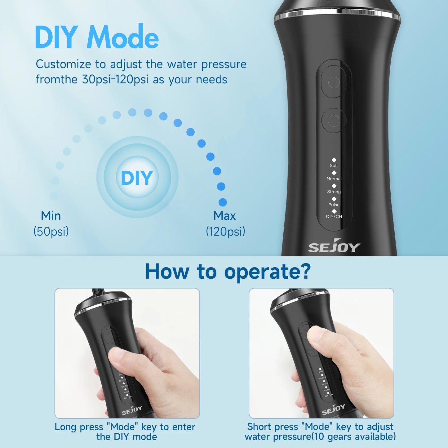 Dental Water Flosser Portable 350Ml Oral Irrigator USB Rechargeable 5 Modes Teeth Cleaner Toothbrush Oral Hygiene Clean