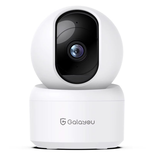 2K Indoor Security Camera, 360 Degree 2.4G Wifi Camera for Baby/Elder/Nanny with 24/7 SD Card Storage, Works with Alexa