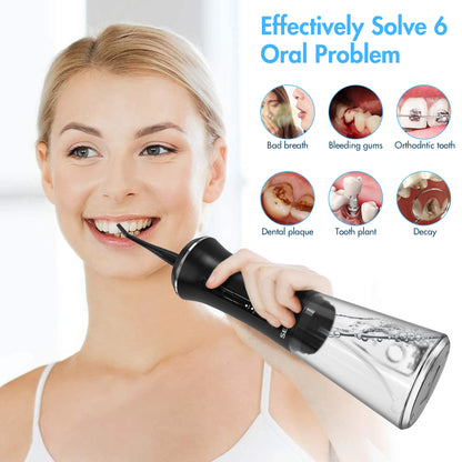 Dental Water Flosser Portable 350Ml Oral Irrigator USB Rechargeable 5 Modes Teeth Cleaner Toothbrush Oral Hygiene Clean