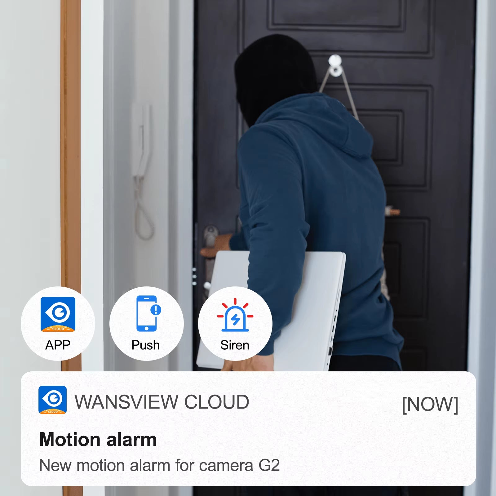 2K Indoor Security Camera, 360 Degree 2.4G Wifi Camera for Baby/Elder/Nanny with 24/7 SD Card Storage, Works with Alexa