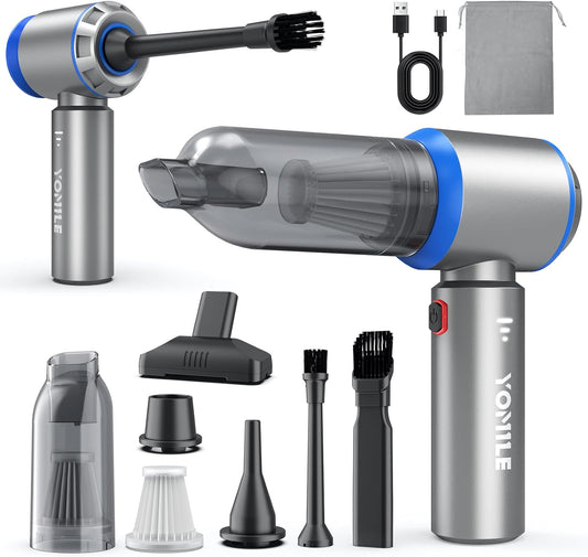 Mini Vacuum Cleaner, 2 in 1 21000PA Brushless Car Vacuum &210000RPM Air Duster 9000Mah Battery Air Blower Wireless Handheld Vacuum for Car,Office and Home Cleaning