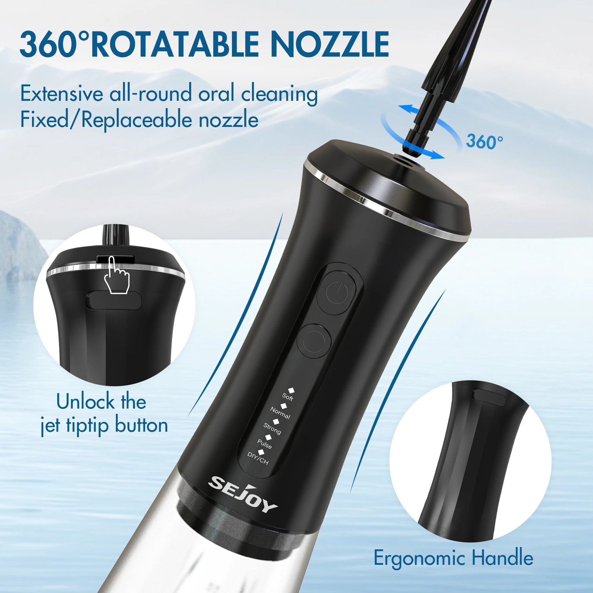 Dental Water Flosser Portable 350Ml Oral Irrigator USB Rechargeable 5 Modes Teeth Cleaner Toothbrush Oral Hygiene Clean