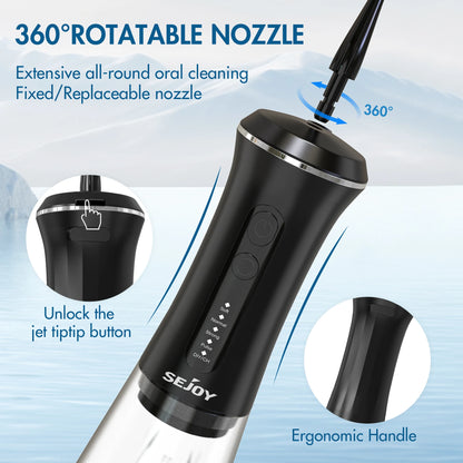 Dental Water Flosser Portable 350Ml Oral Irrigator USB Rechargeable 5 Modes Teeth Cleaner Toothbrush Oral Hygiene Clean