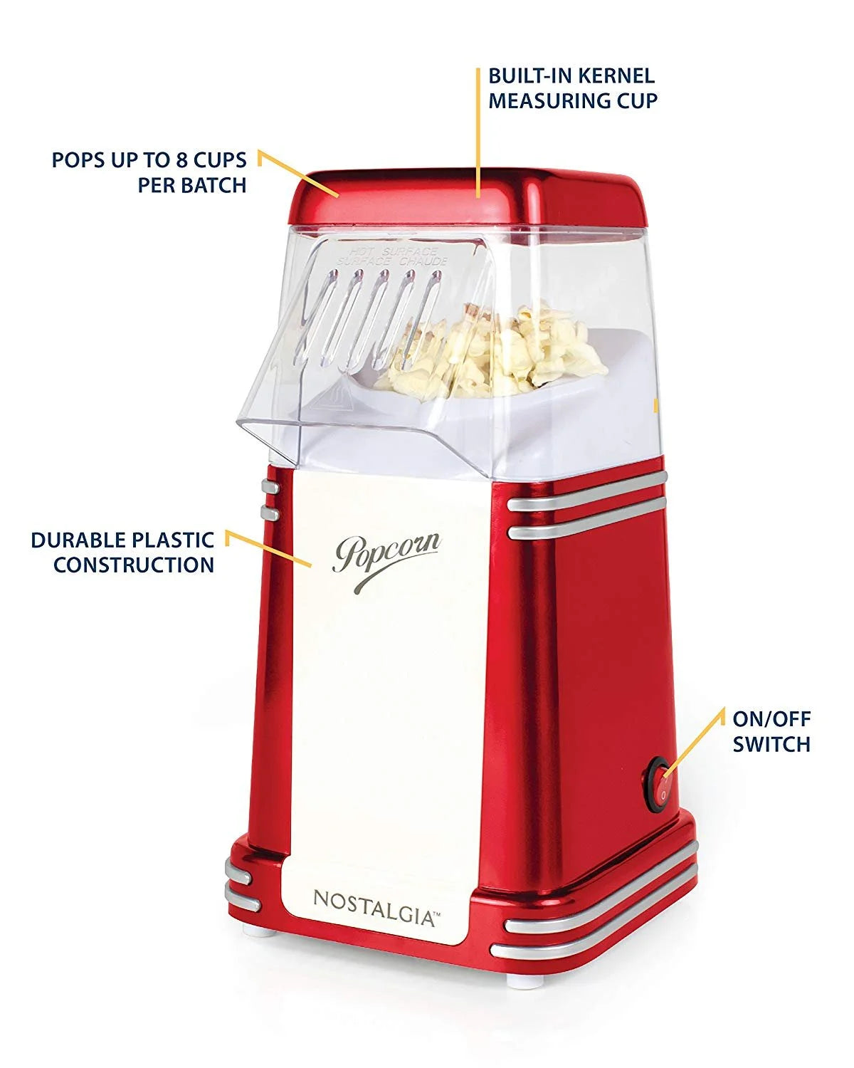 Retro Series 8-Cup Hot Air Popcorn Popper RHP310