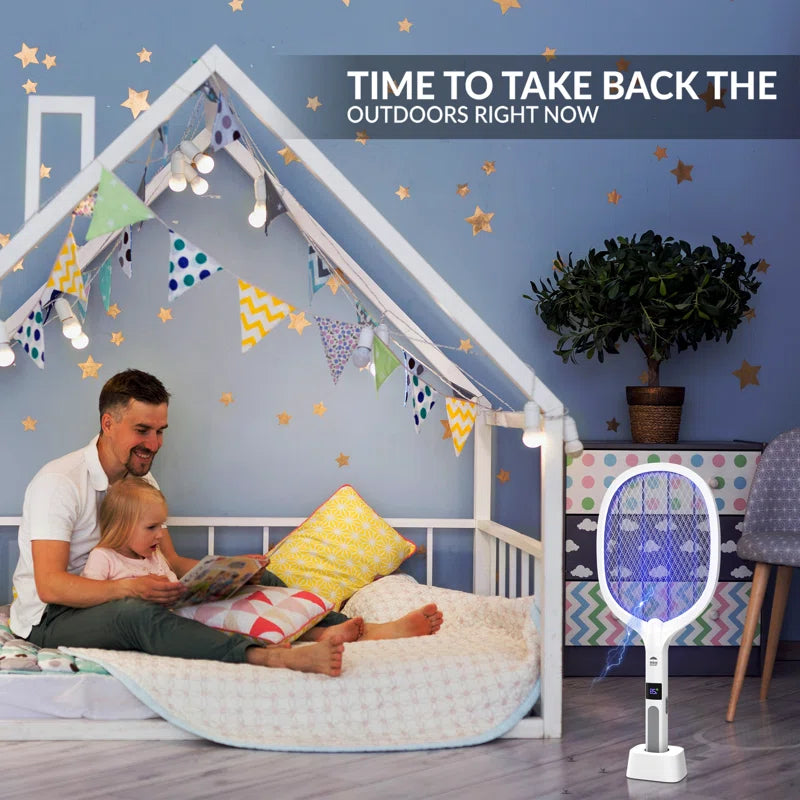 Electric Bug Zapper, Mosquitoes Trap Lamp, Instant Fly Swatter Rechargeable Racket for Indoor and Outdoor