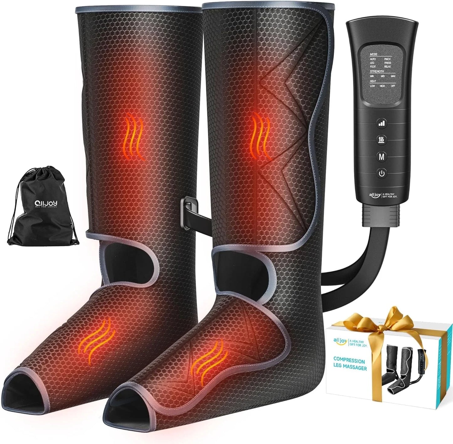 Leg Compression Boots Massager for Circulation and Pain Relief ,Leg Air Compression Foot and Calf Massager with Heat, Leg Stimulation Blood Circulation