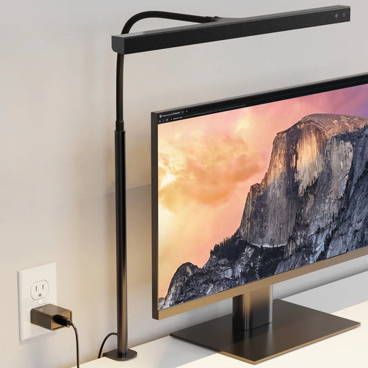LED Desk Lamp Table Lamp 3 Color Modes Desk Lighting with Stepless Dimming Touch Control USB Clamp Lamp