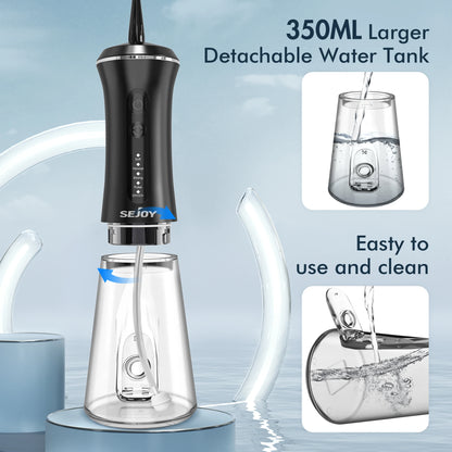 Dental Water Flosser Portable 350Ml Oral Irrigator USB Rechargeable 5 Modes Teeth Cleaner Toothbrush Oral Hygiene Clean