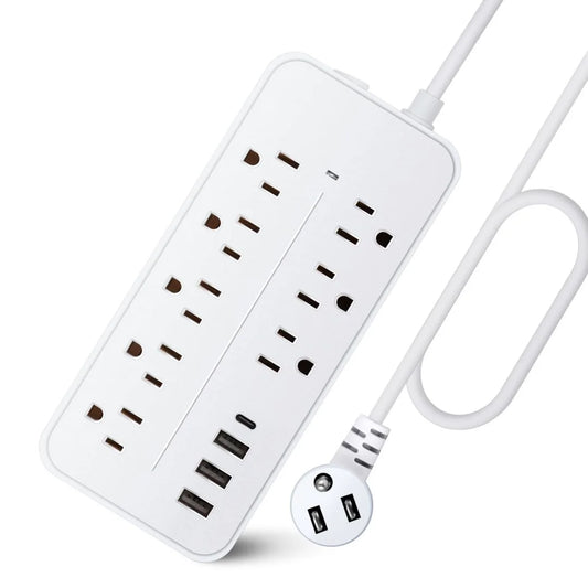 Surge Protector Power Strip with USB, with 8 Outlets and 3 USB Ports and 1 USB C, 4Ft Extension Cord for Home Office, ETL Listed, White