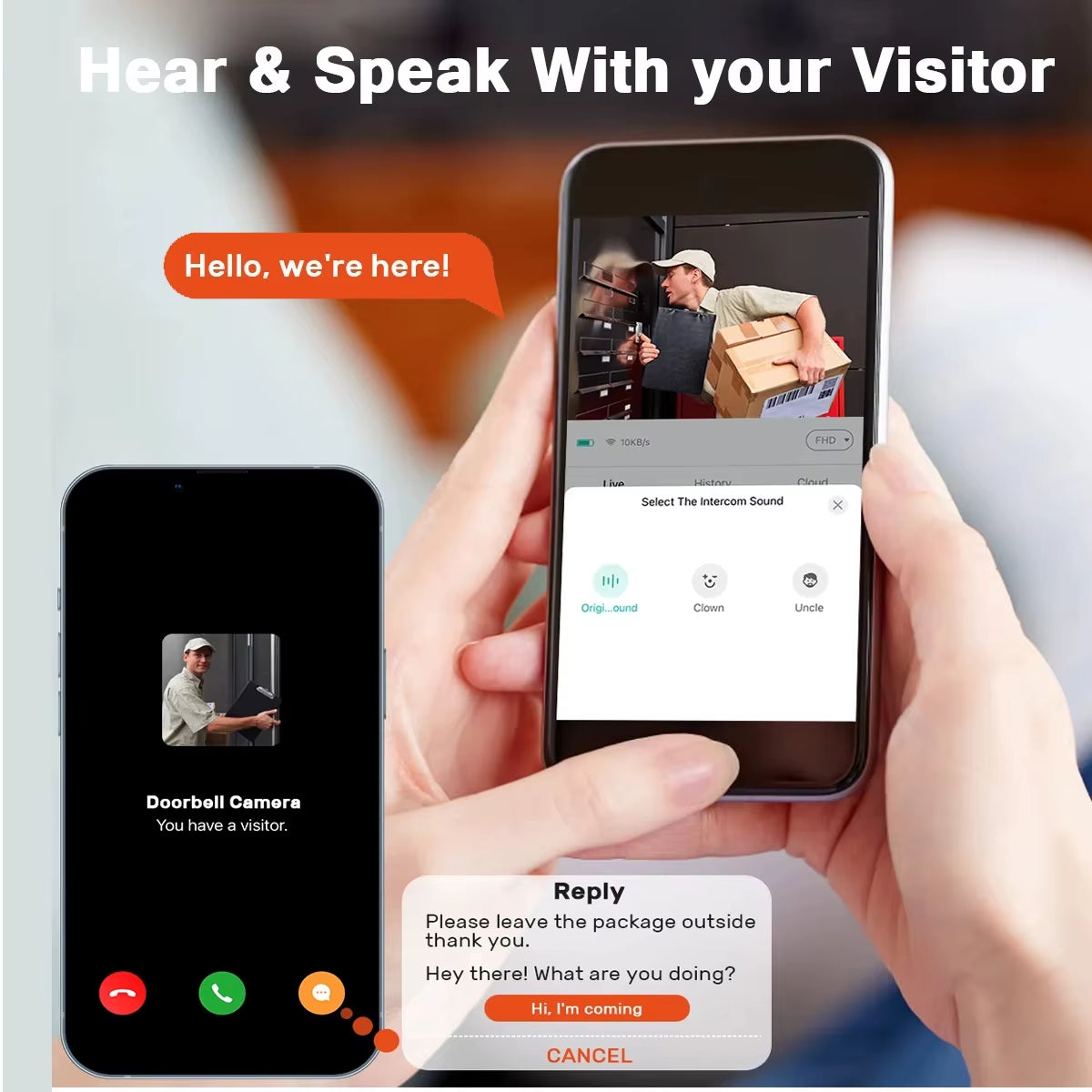Tuya Wireless Smart Video Doorbell, 2.4G Wifi Home Security Camera, 2-Way Audio, Night Vision, Battery, Secure Home Monitoring
