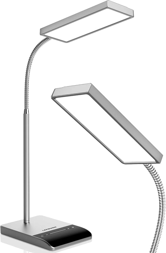 Desk Lamp, 800LM LED Desk Lamp for Home Office, 12W Reading Lamp for Desk, Eye-Caring Desk Light, Touch Table Lamp, Gooseneck Lamp, 50 Lighting Modes, Bright Desk Lamps for Bedroom, Study Room