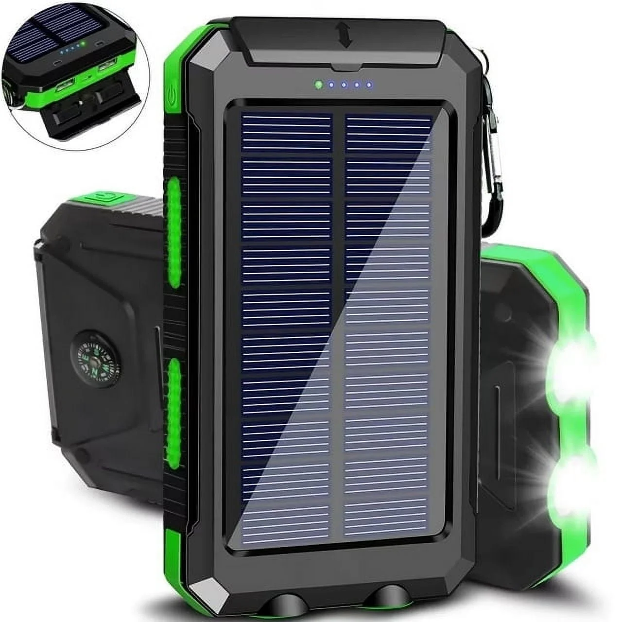 SOLPOWBEN: Solar Charger for IPhone/Android, Portable Solar Power Bank with Dual 5V USB Ports